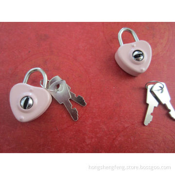 Pink Color Heart Shape Mini Metal Notebook Padlock